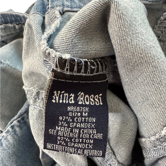 Nina Rossi Jean Overall Mini Dress Size Medium - Picture 9 of 11